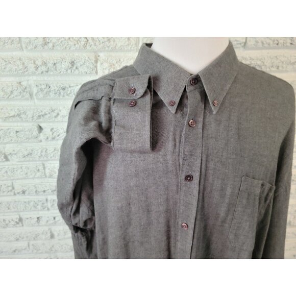 Cotton Works Men Shirt 4X Long Sleeve Gray Button Up Single Needle Tailor GRA86E - Picture 5 of 8